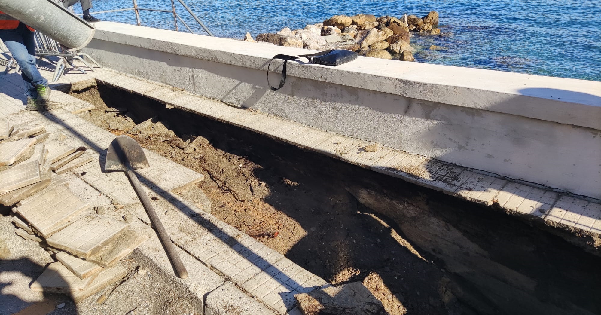 Capo d’Orlando, riparazione crollo marciapiede a San Gregorio (1)