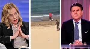 Meloni runner coi droni nelle spiagge e Conte