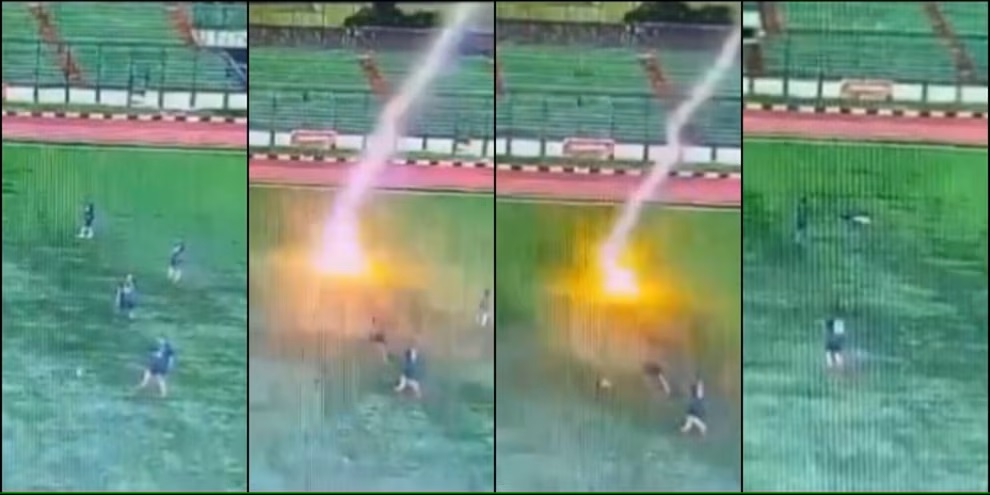 Tragedia nel calcio: giocatore muore colpito da un fulmine, il video