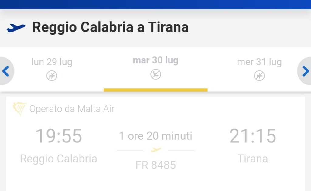 rotte ryanair reggio calabria
