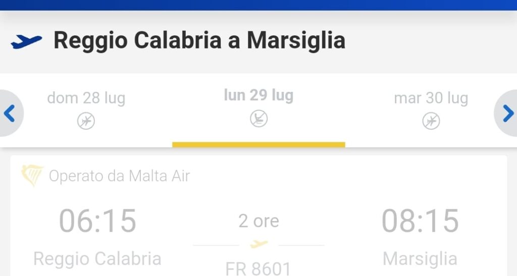rotte ryanair reggio calabria