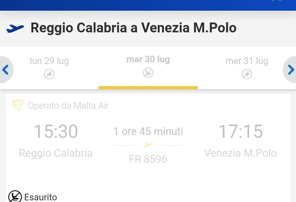 rotte ryanair reggio calabria