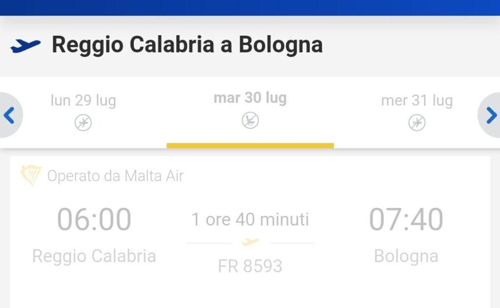 rotte ryanair reggio calabria
