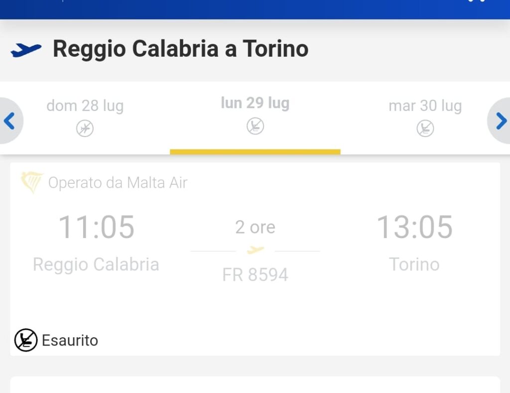 rotte ryanair reggio calabria