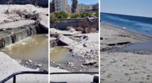 Fognatura spiaggia Capannina Reggio Calabria