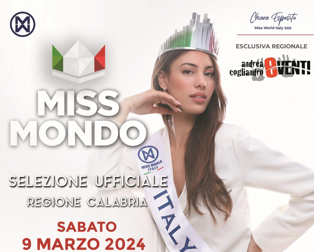 LOCANDINA 9 MARZO MISS MONDO CALABRIA