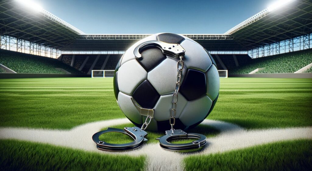 Pallone di calcio ammenettato