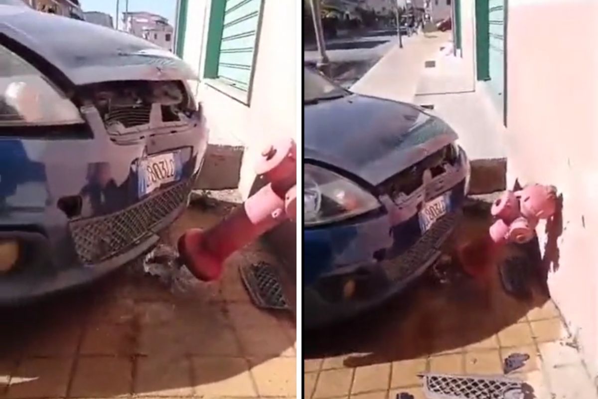 auto contro colonnina antincendio