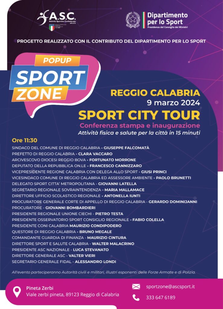 locandina Reggio Calabria Popup Sport Zone