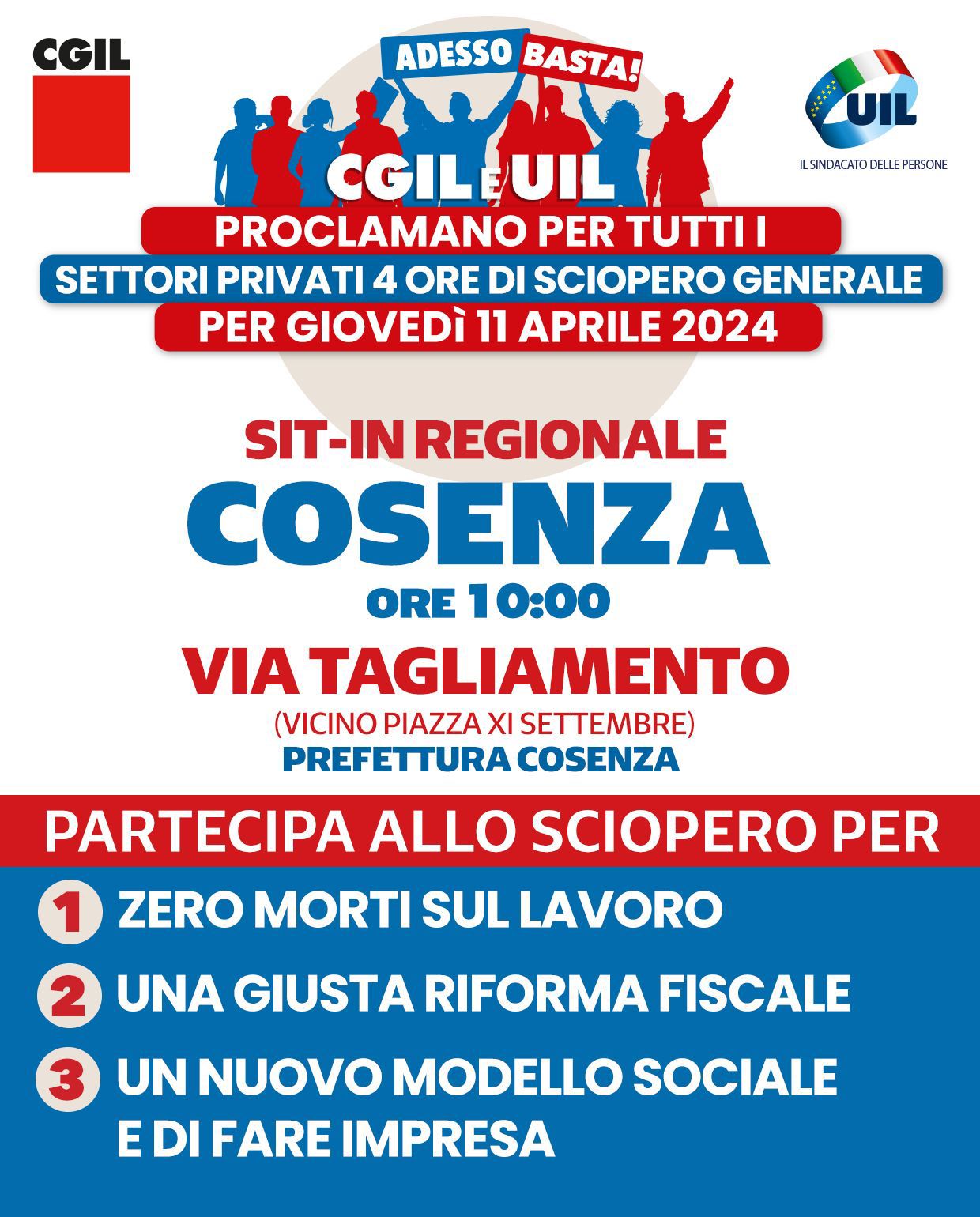 Locandina sciopero cosenza