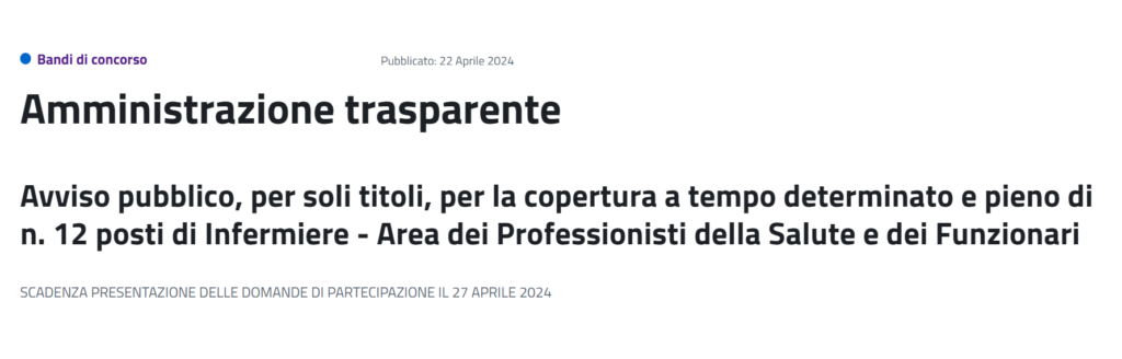 bando di concorso asp vibo