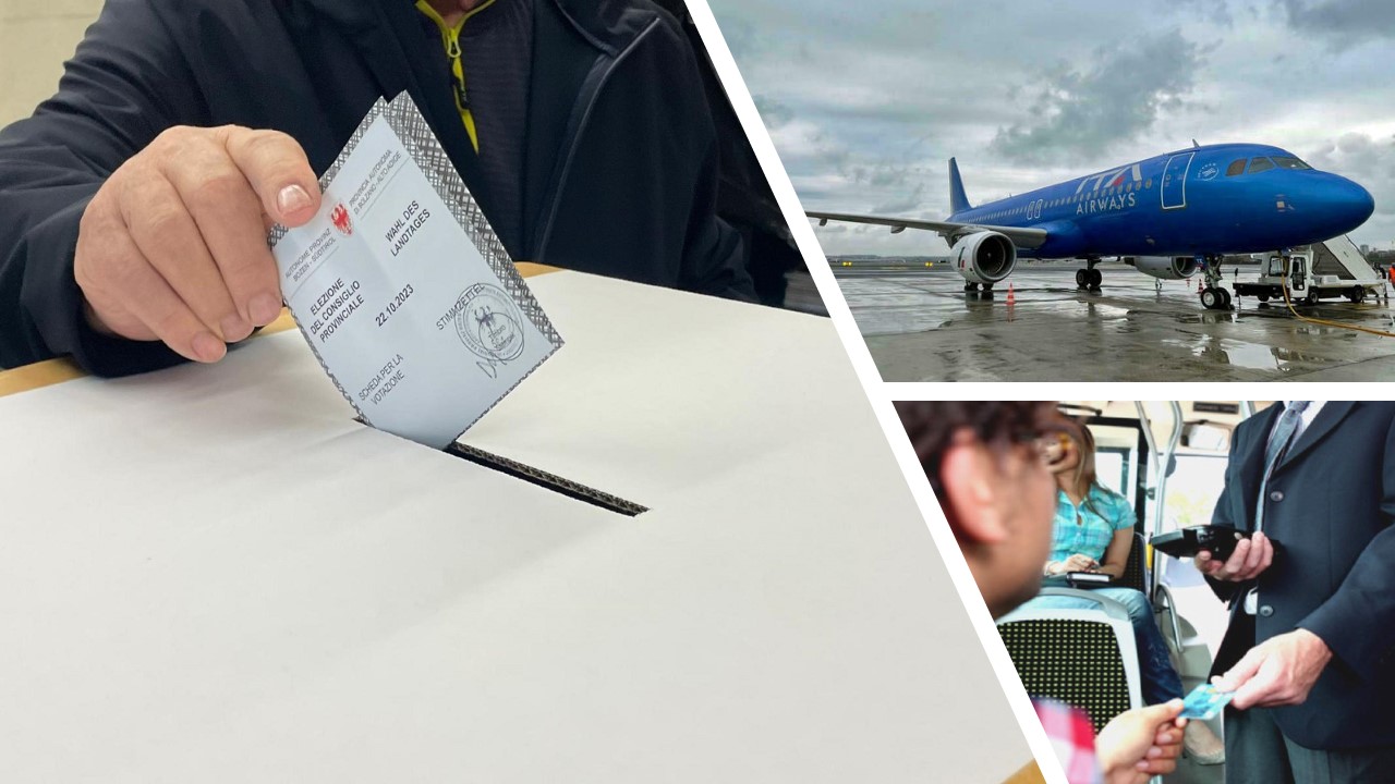 Elezioni aereo Ita e controllore treno