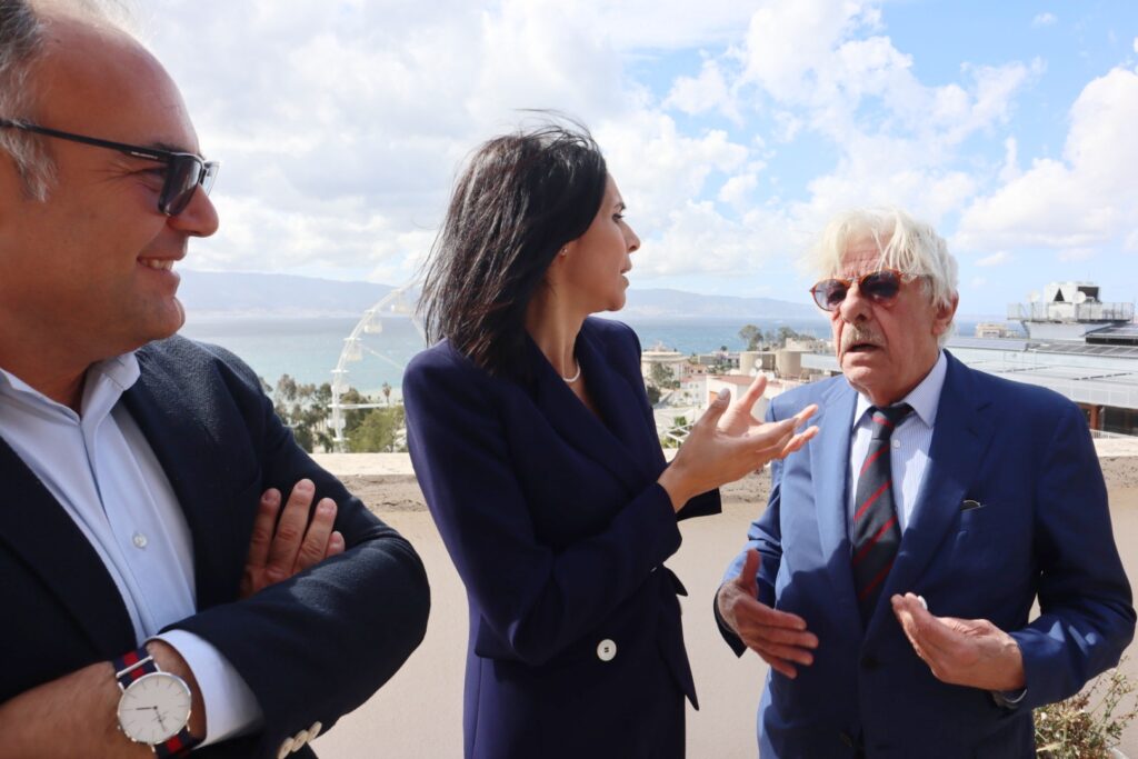 L'attore Giannini visita i Bronzi di Riace