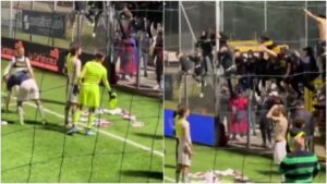 Tifosi Crotone contestano calciatori