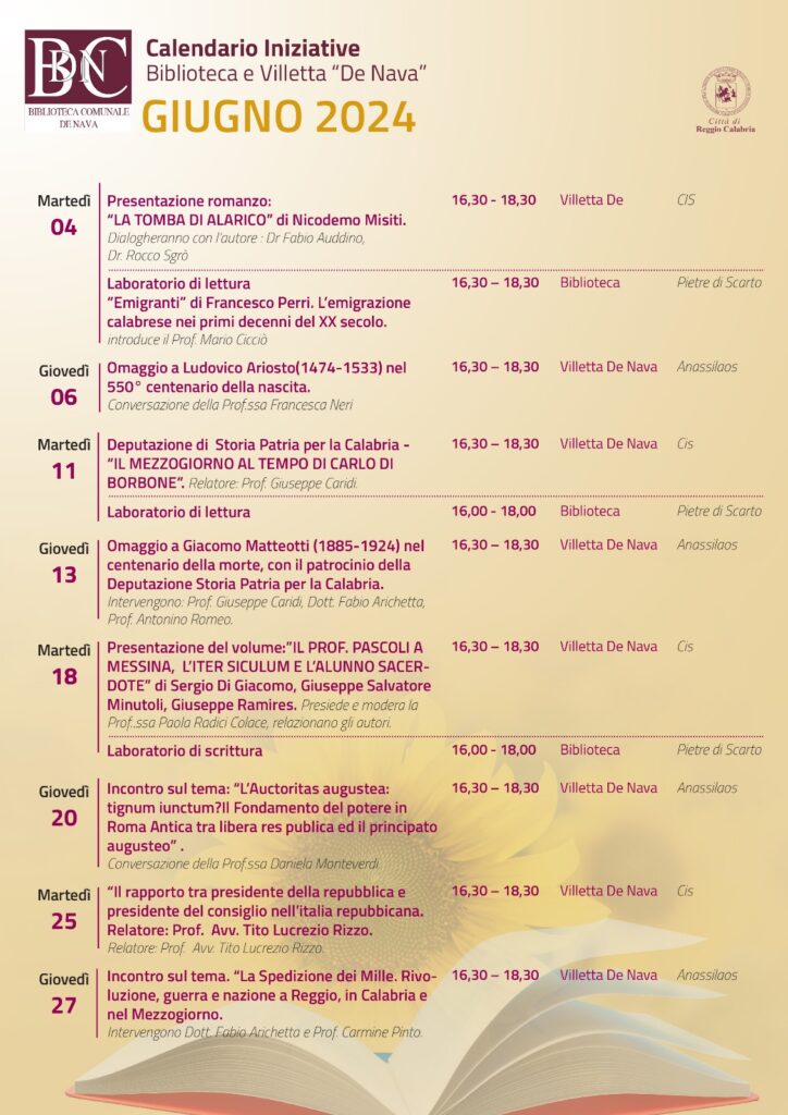 Biblioteca De Nava calendario giugno