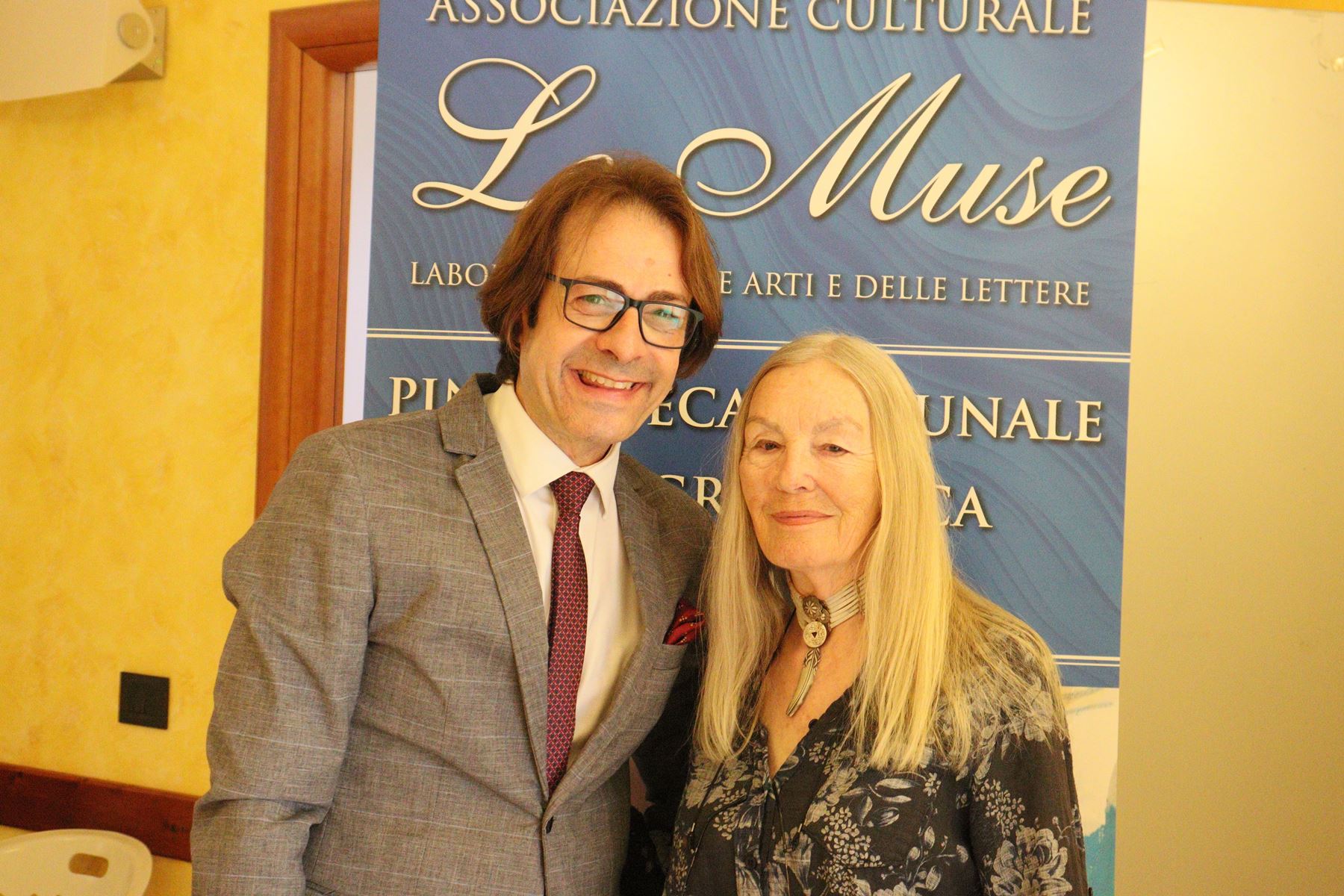 Il presidente Muse Giuseppe Livoti ed Hiske Maas moglie di Nik Spatari