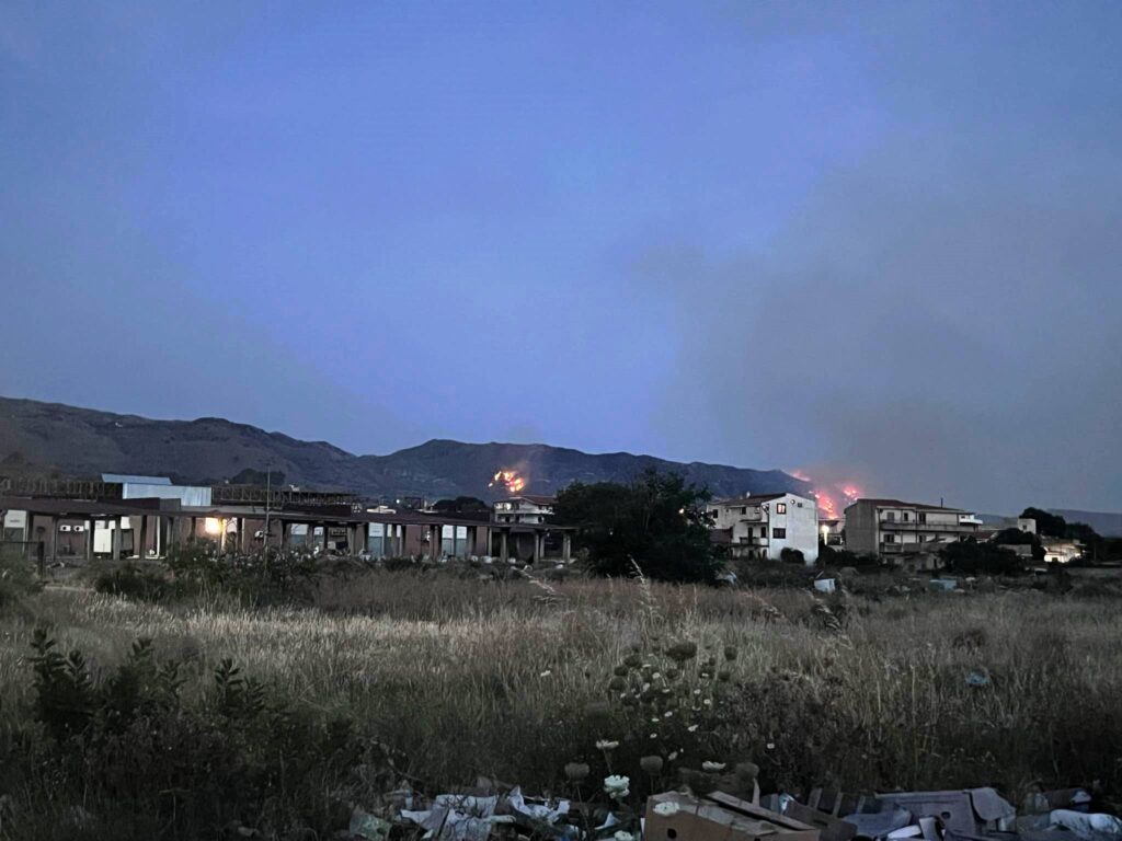 incendio colline pellaro