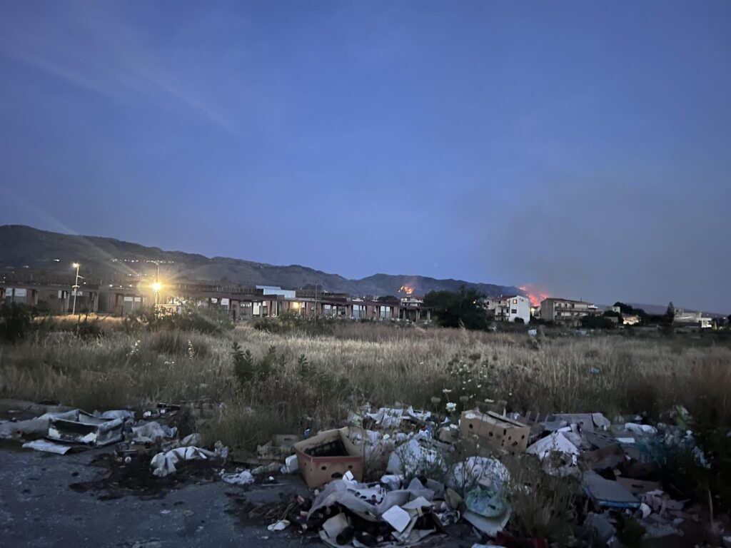 incendio colline pellaro