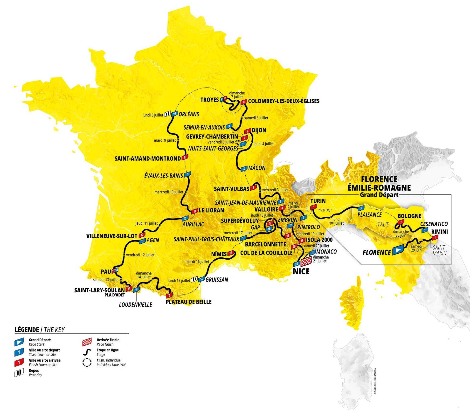 percorso tour de france 2024