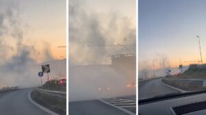 Nube di fumo proveniente da un'auto