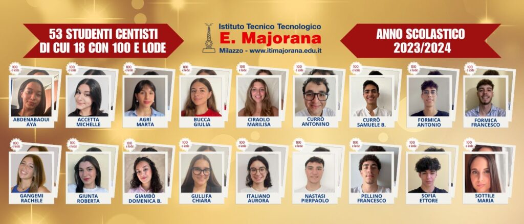 Studenti Majorana di Milazzo con 100 e lode