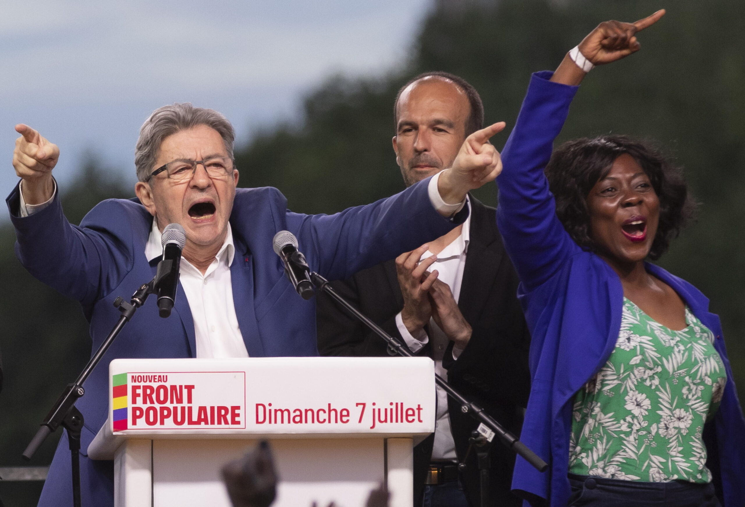 France’s left-wing LFI leader Melenchon reacts after results of legislative elections