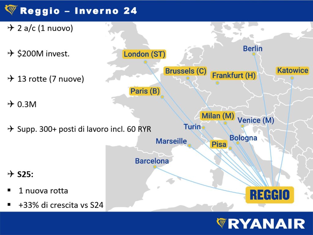 nuovi voli ryanair reggio calabria