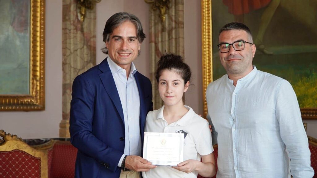 campionessa di dama italiana vittoria giorgia accolta a Palazzo Alvaro da Falcomatà