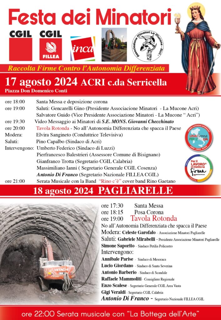 Locandina Festa dei Minatori