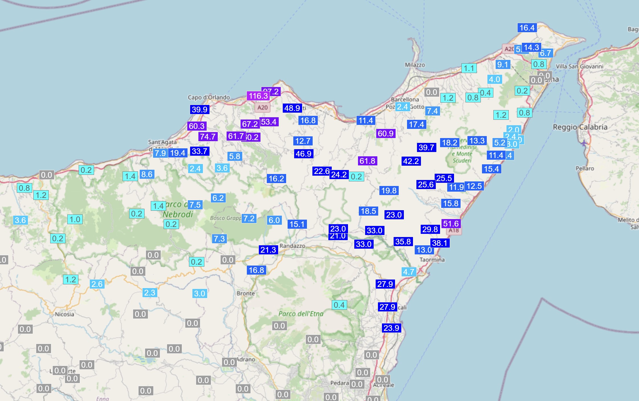 piogge messina 18 agosto 2024