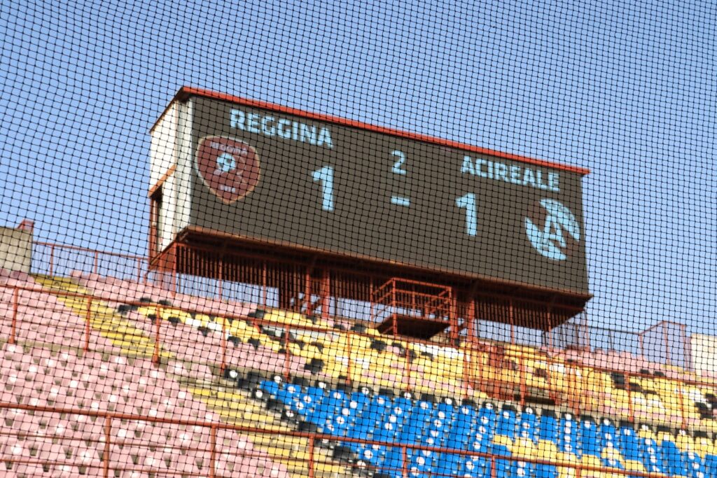 Reggina-Acireale tabellone luminoso risultato