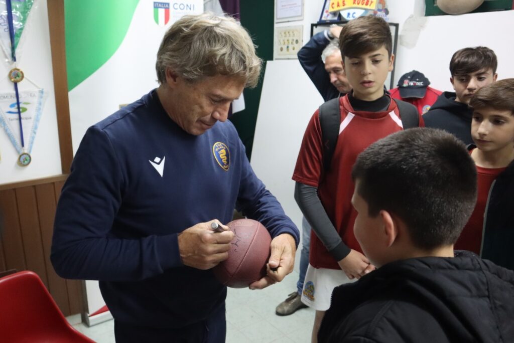 Diego Dominguez al campo di San Cristoforo per allenare il C.A.S. Rugby Reggio Calabria