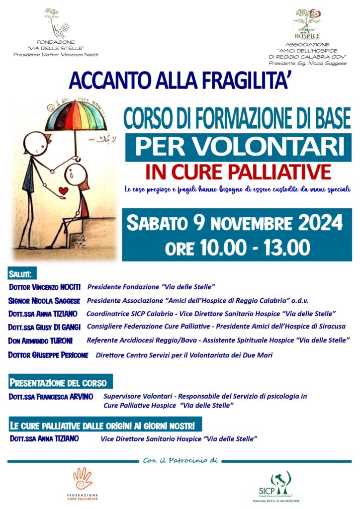 Locandina Corso Formazione Volontari 9 Nov 2024