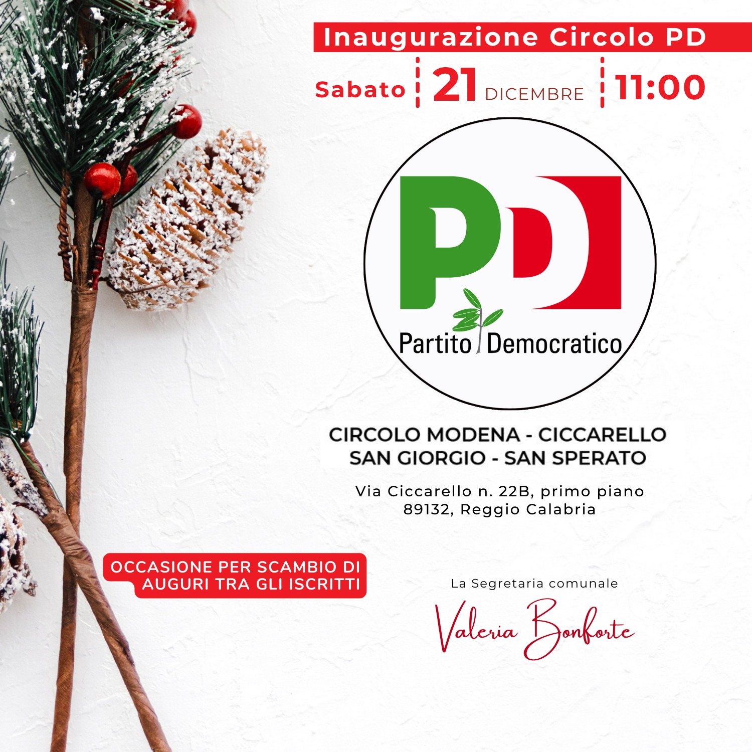 Nuovo circolo Pd Reggio
