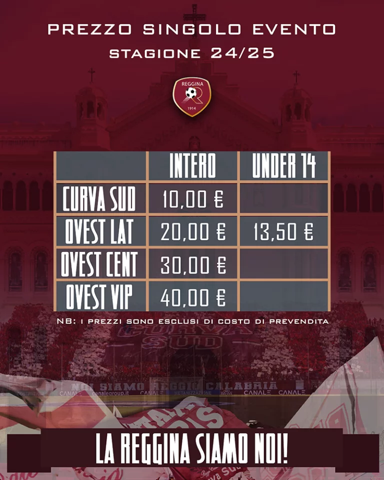 prezzi biglietti reggina-sancataldese