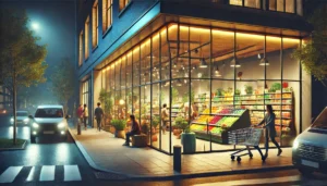 supermercato aperto di notte
