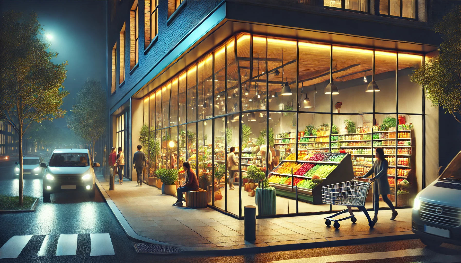 supermercato aperto di notte