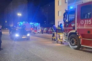 vigili del fuoco ambulanza sera