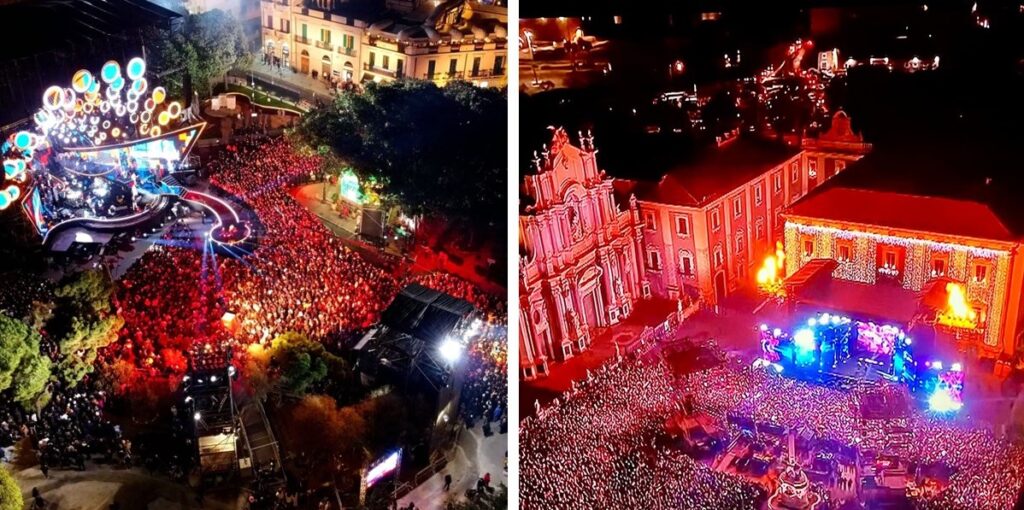 Capodanno Reggio e Catania dall'alto