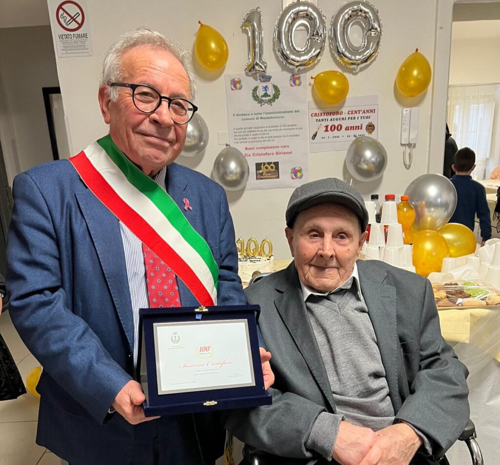 Compleanno 100 anni Cristofaro Sirianni
