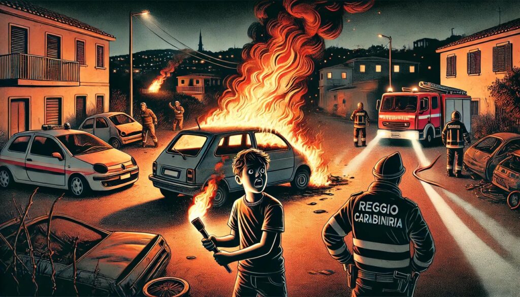 Minorenne incendia auto