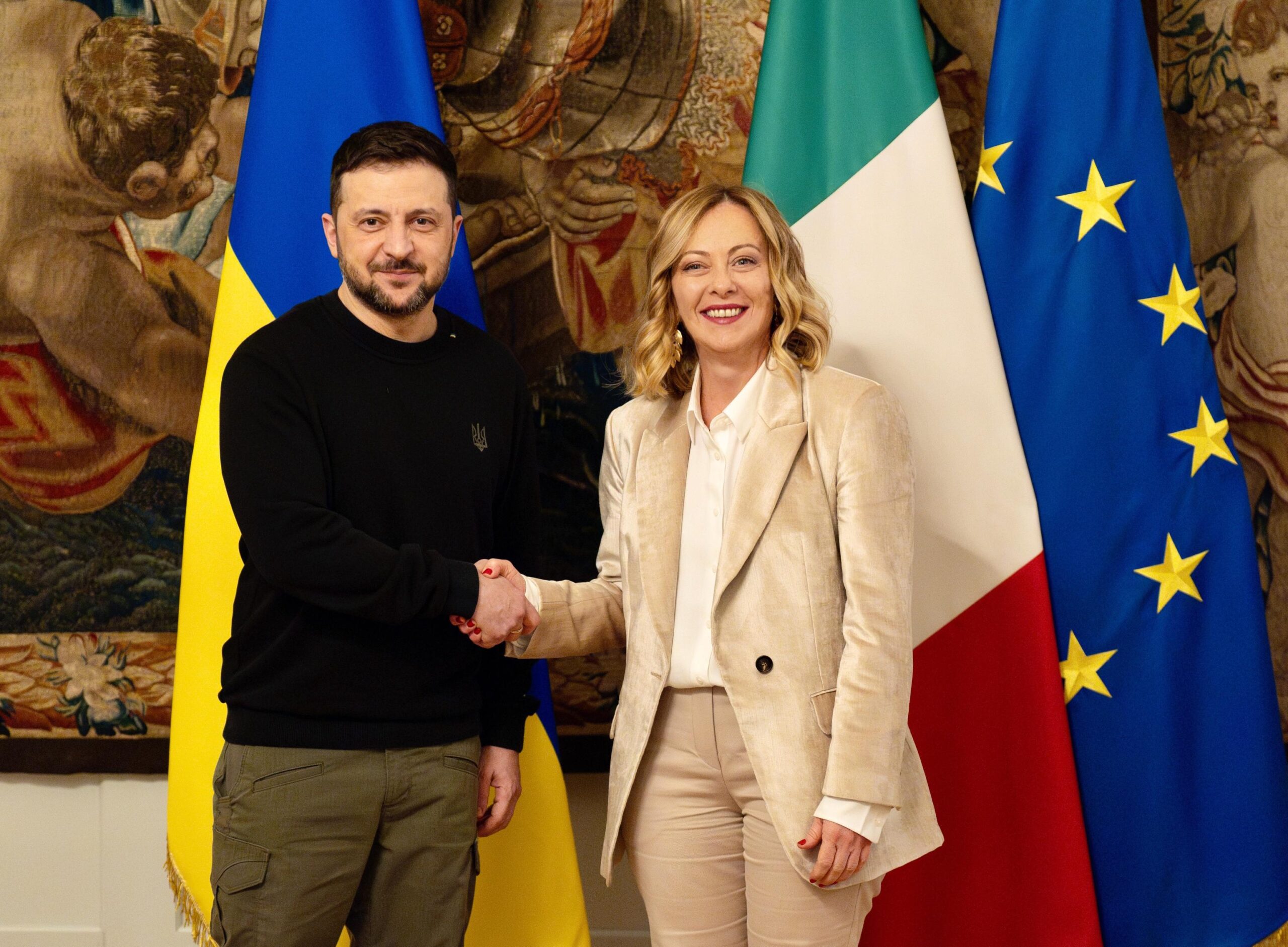 Italian PM Meloni meets Ukrainian President Zelensky