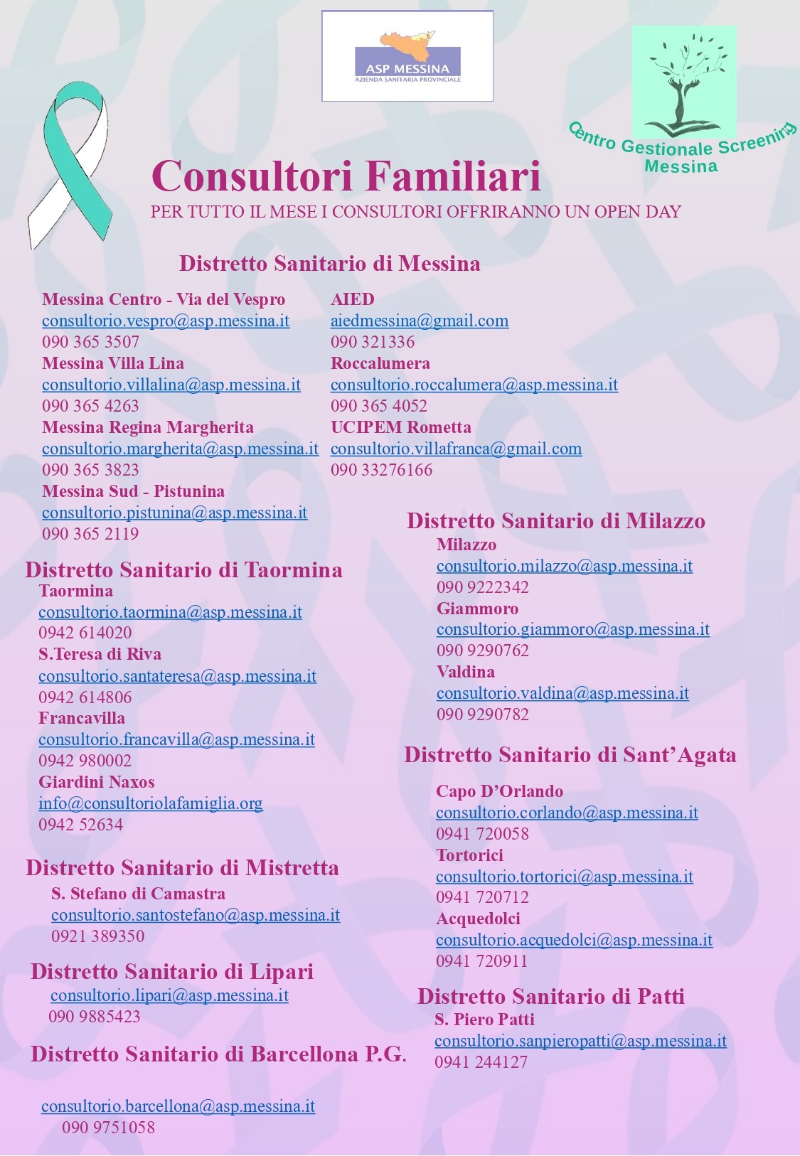 Screening Consultori messina