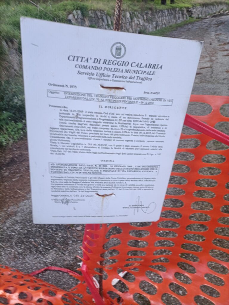 fortino pentimele vandalizzato