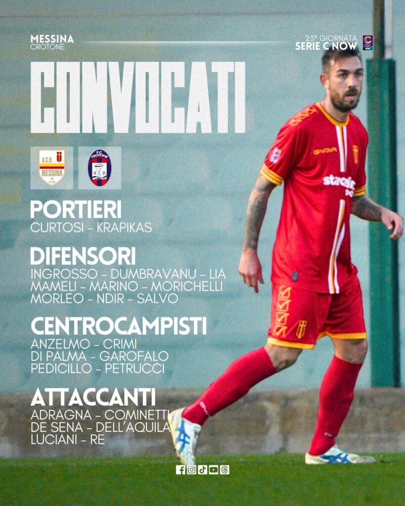 messina-crotone convocati modica
