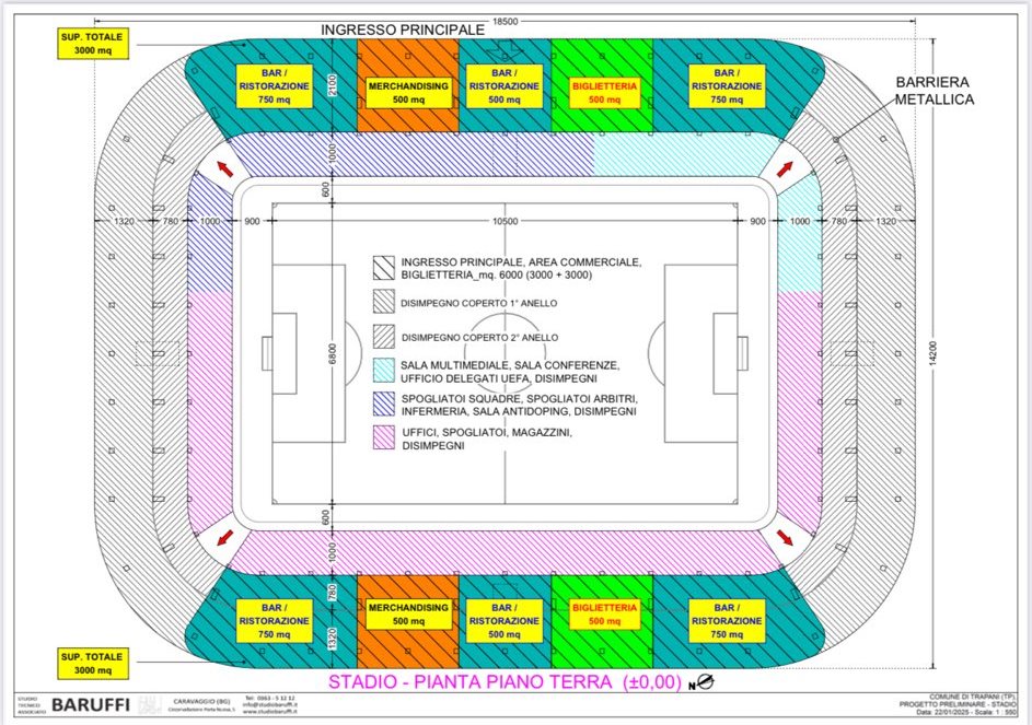 planimetria nuovo stadio trapani