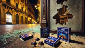 vetrina sfondata rubati baci perugina