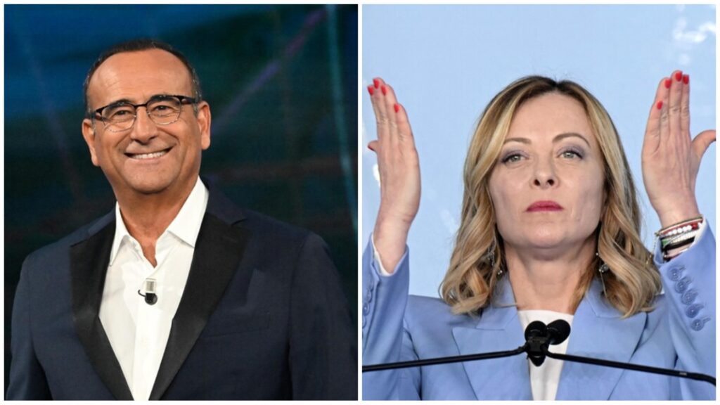 Carlo Conti e Giorgia Meloni