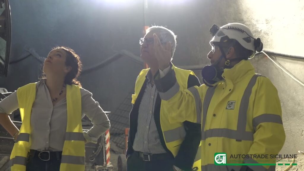 Galleria Calavà con il Dg Consorzio Autostrade Fazio e il Rup Ilacqua
