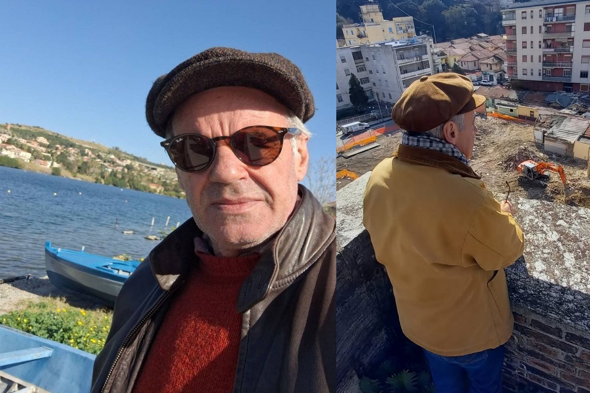 Marcello Scurria sul Lago di Ganzirri e sguardo su baracche Messina